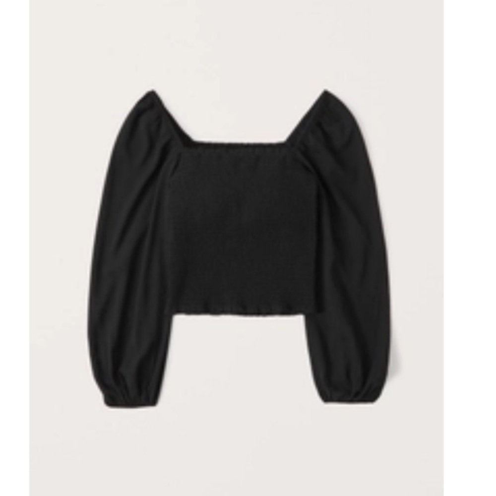 Abercrombie Long-Sleeve Smocked Puff Sleeve Top size xxs
